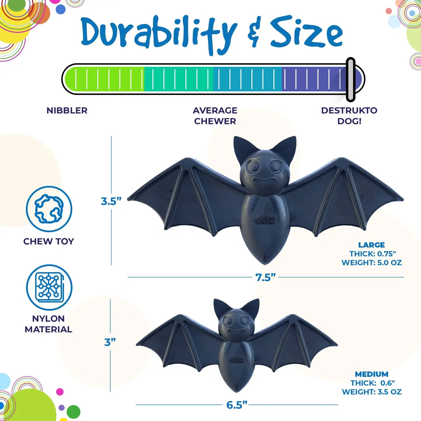 Halloween Bat Durable Nylon Chew Toy