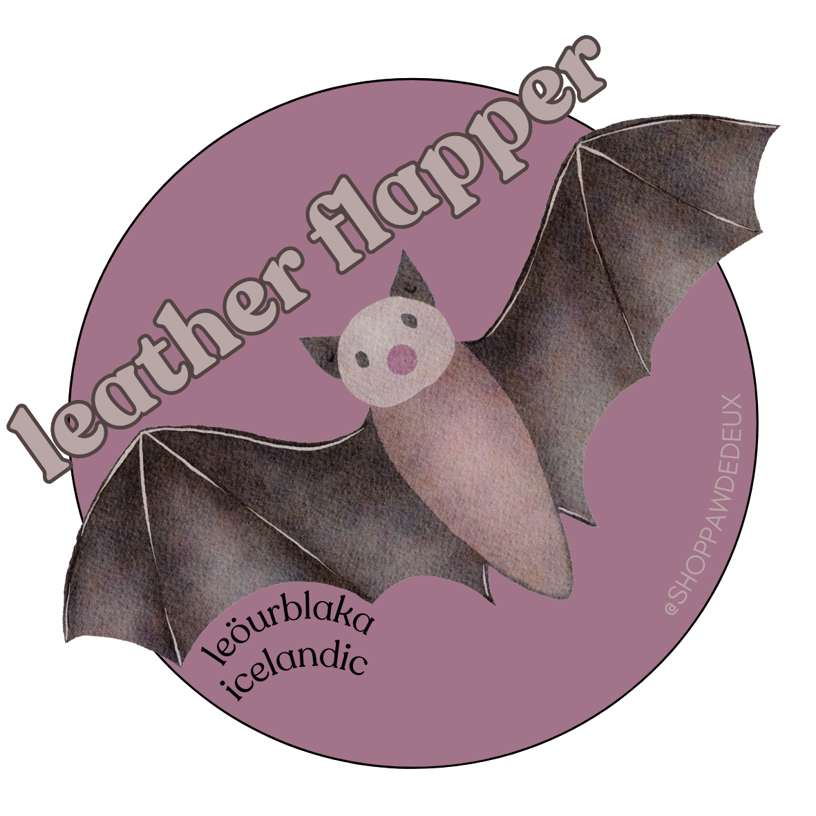 Bat/Leather Flapper Vinyl Sticker