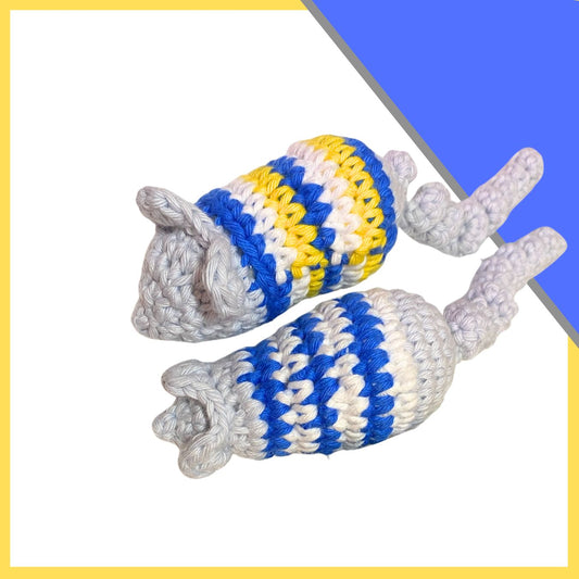 Hand-Crocheted Hanukkah Sweater Catnip Mouse