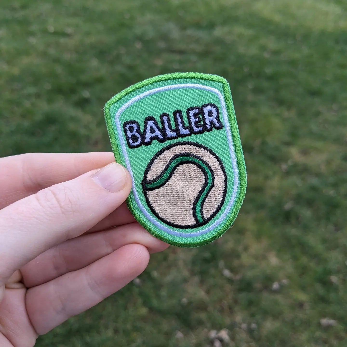 "Baller" Merit Badge Iron-On Patch for Dogs