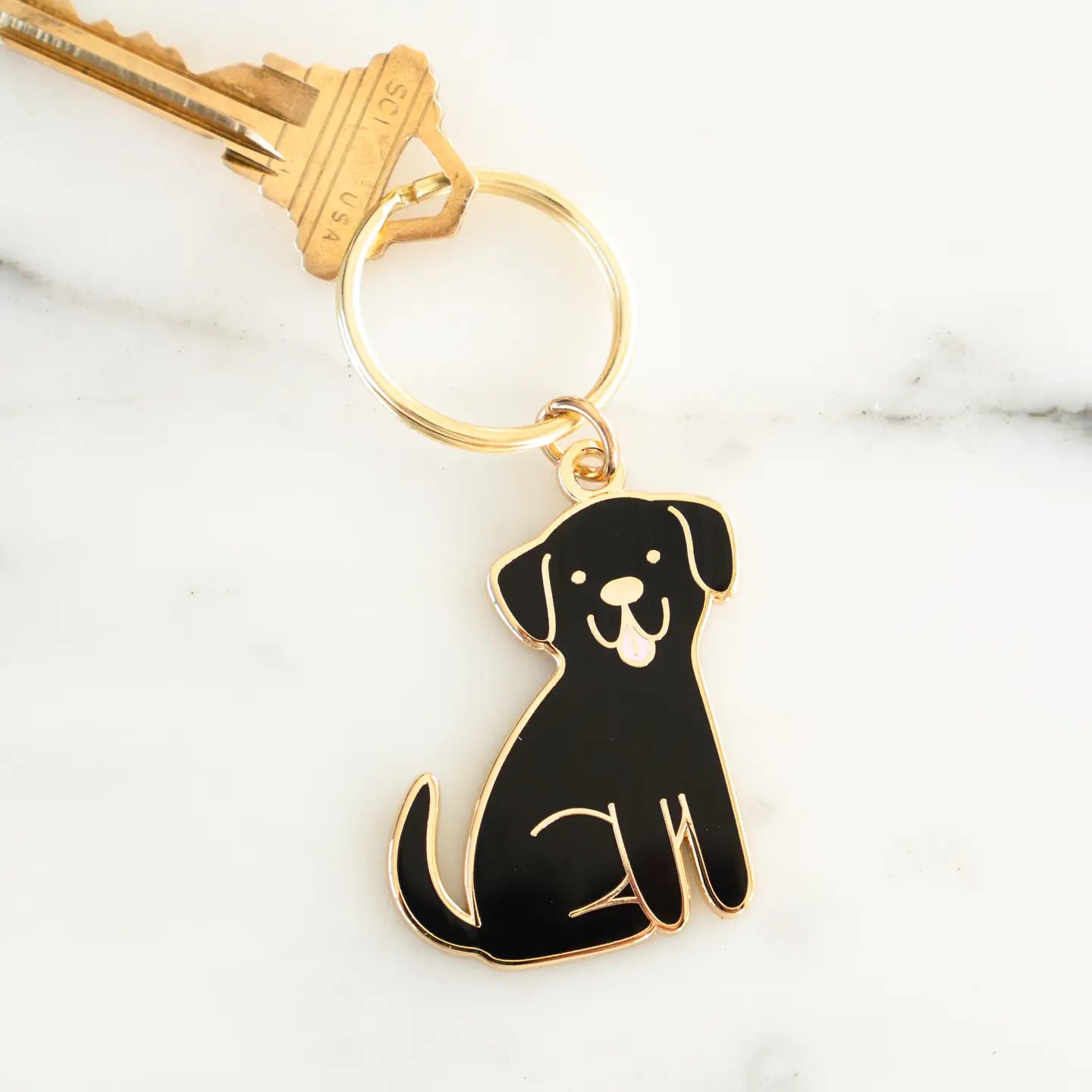 Everyday Olive Enamel Labrador Keychain