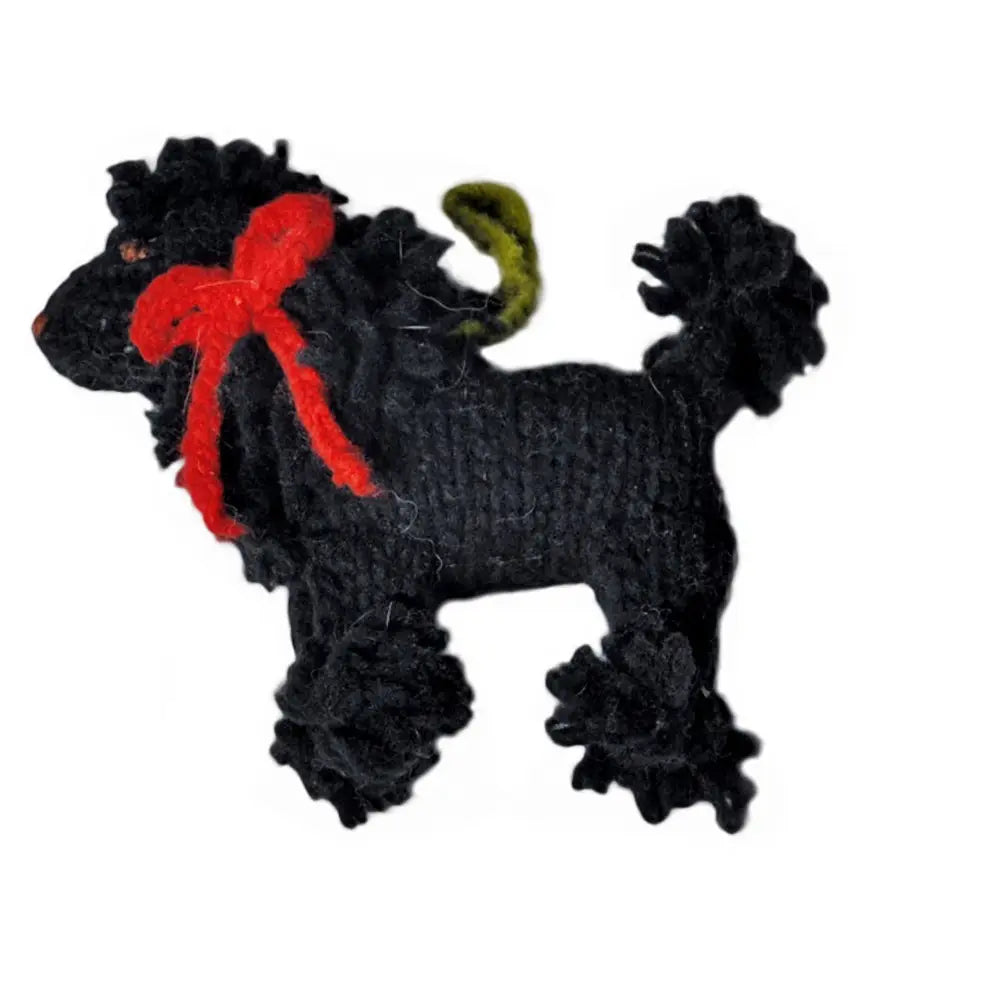 Hand-Knit Dog Ornament: Poodle