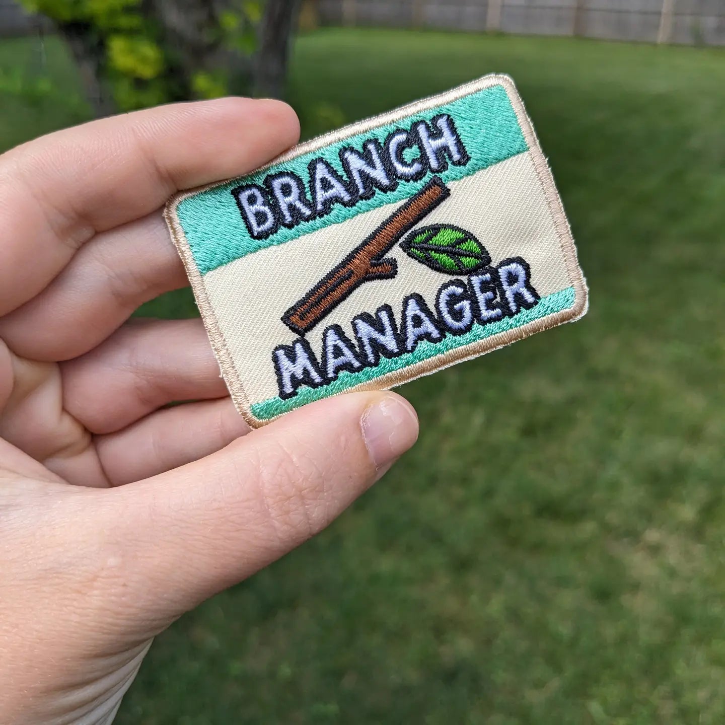 "Branch Manager" Merit Badge Iron-On Patch for Dogs