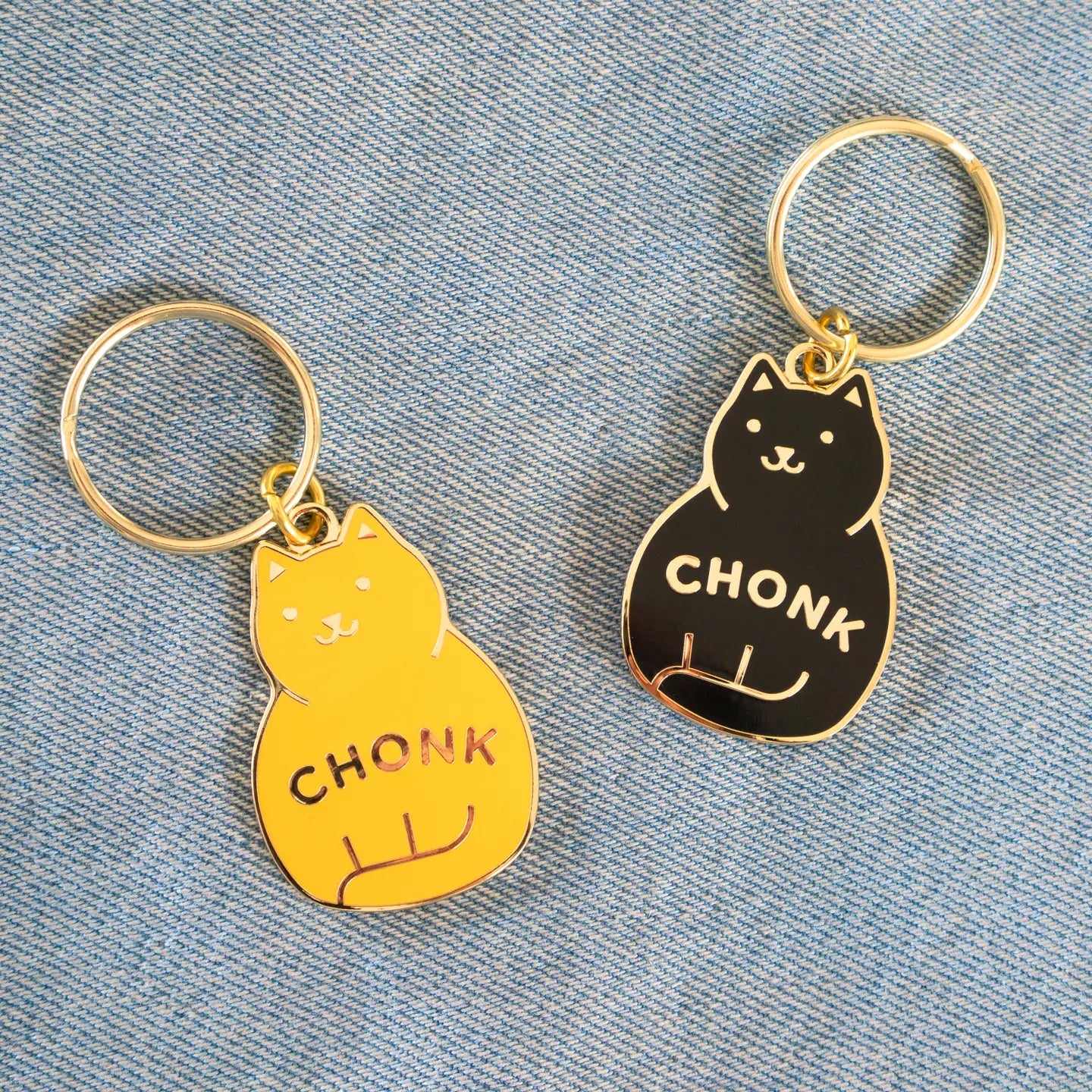 Everyday Olive Enamel "Chonk" Cat Keychain