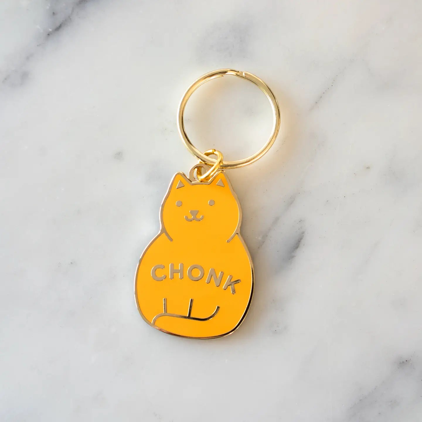 Everyday Olive Enamel "Chonk" Cat Keychain