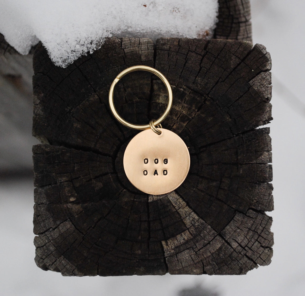 Dog Dad Brass Keychain