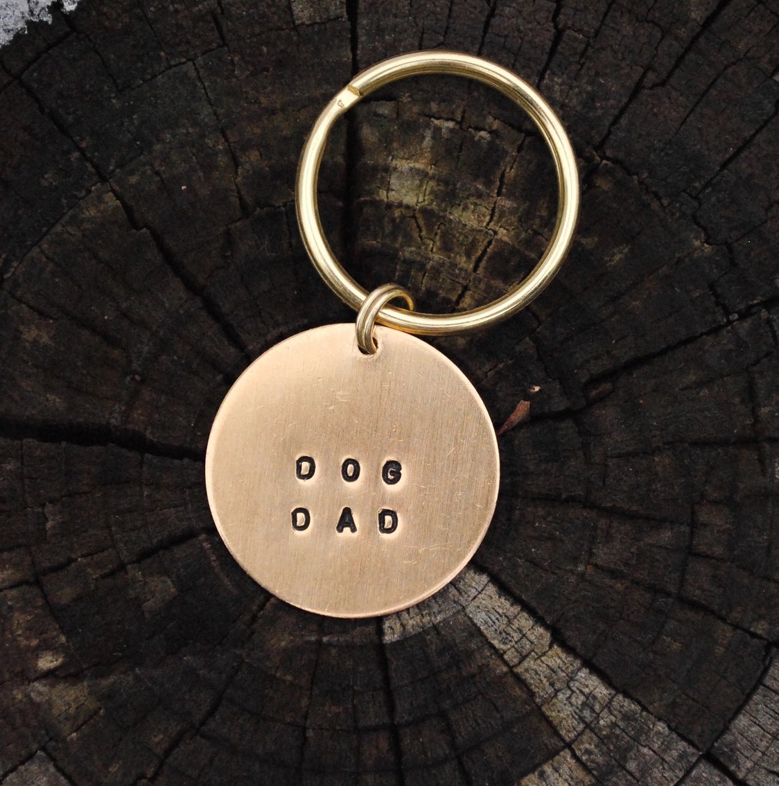 Dog Dad Brass Keychain