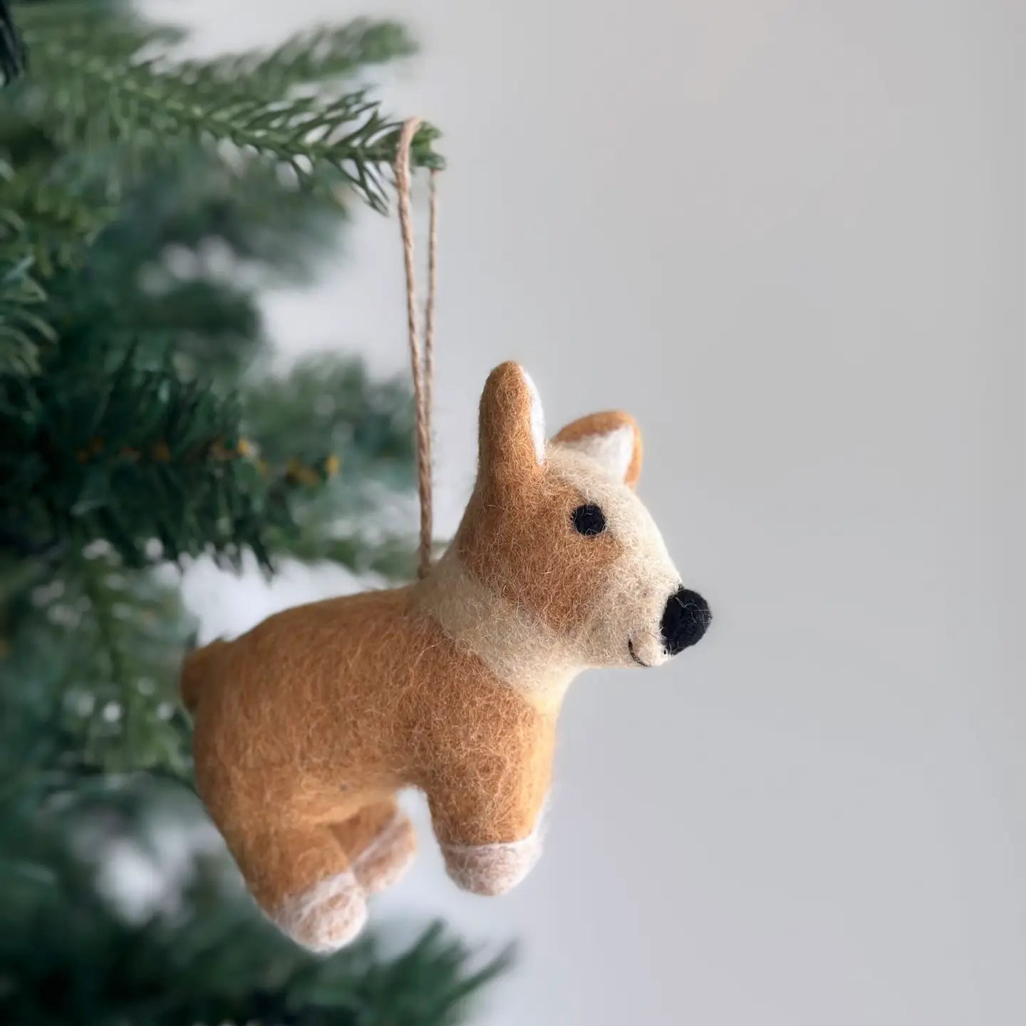 Hand-Felted Corgi Ornament