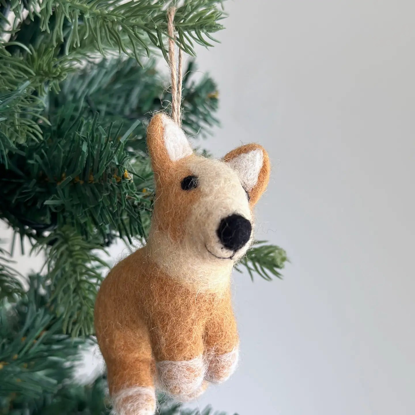 Hand-Felted Corgi Ornament
