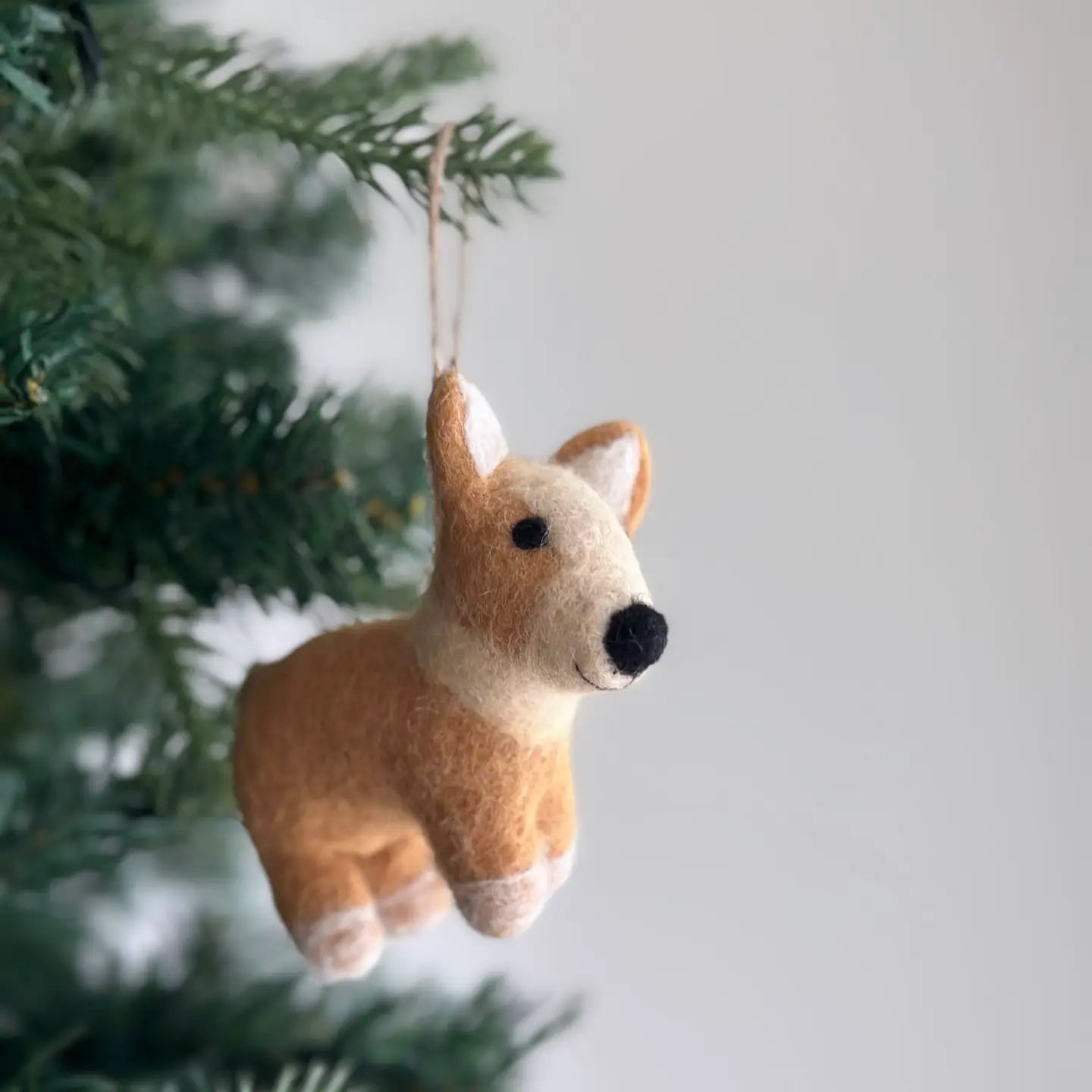 Hand-Felted Corgi Ornament
