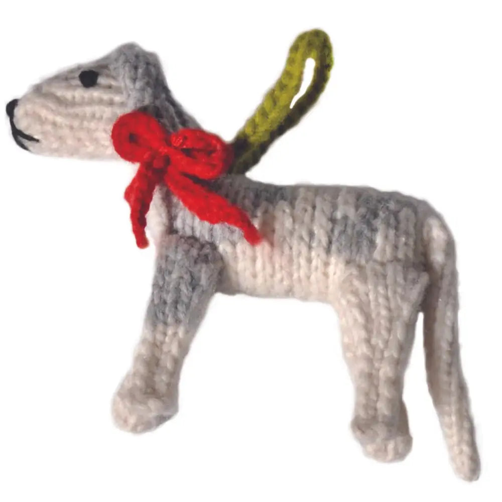 Hand-Knit Dog Ornament: Greyhound