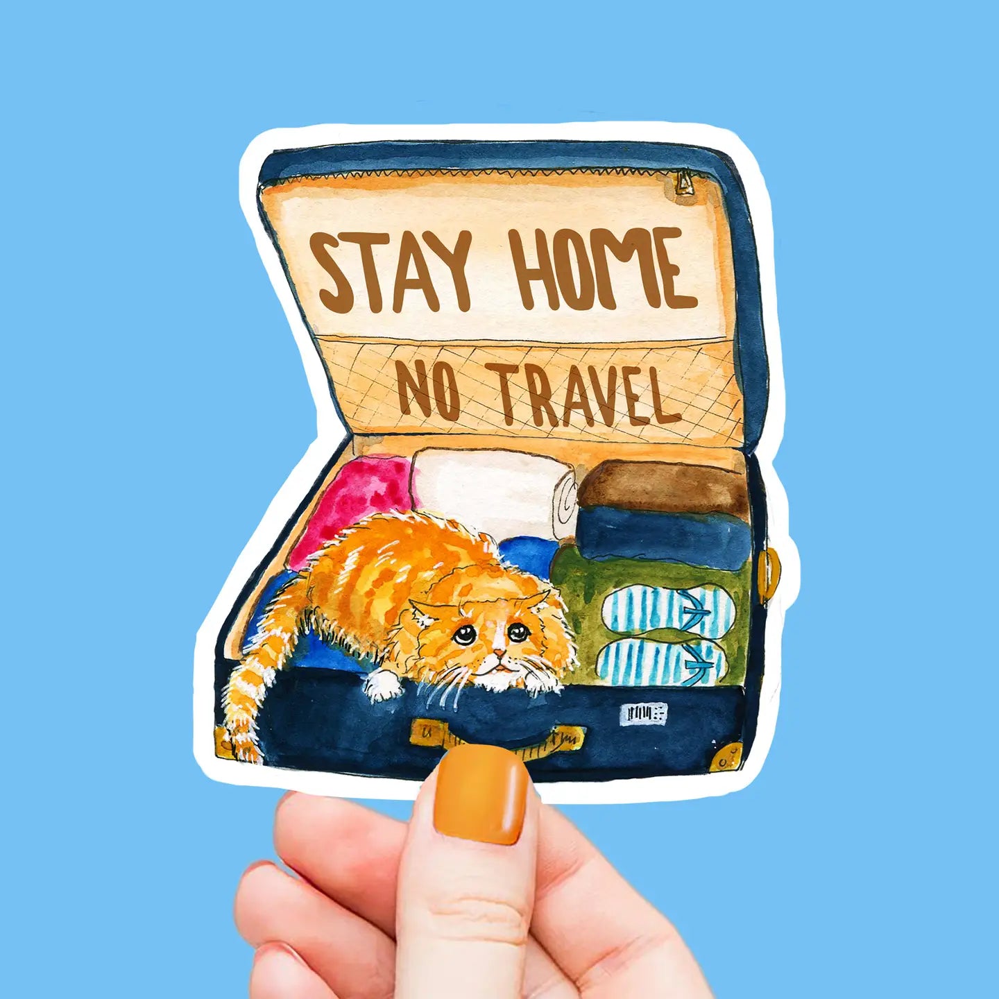 "Stay Home" Vinyl Cat Sticker