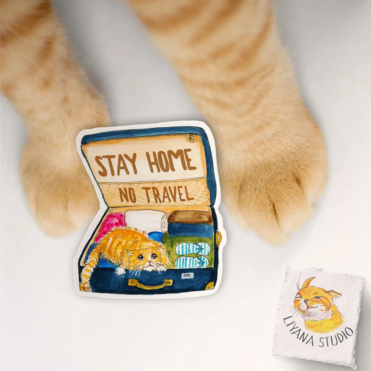 "Stay Home" Vinyl Cat Sticker