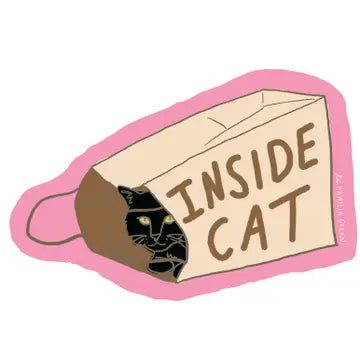 Inside Cat Vinyl Sticker