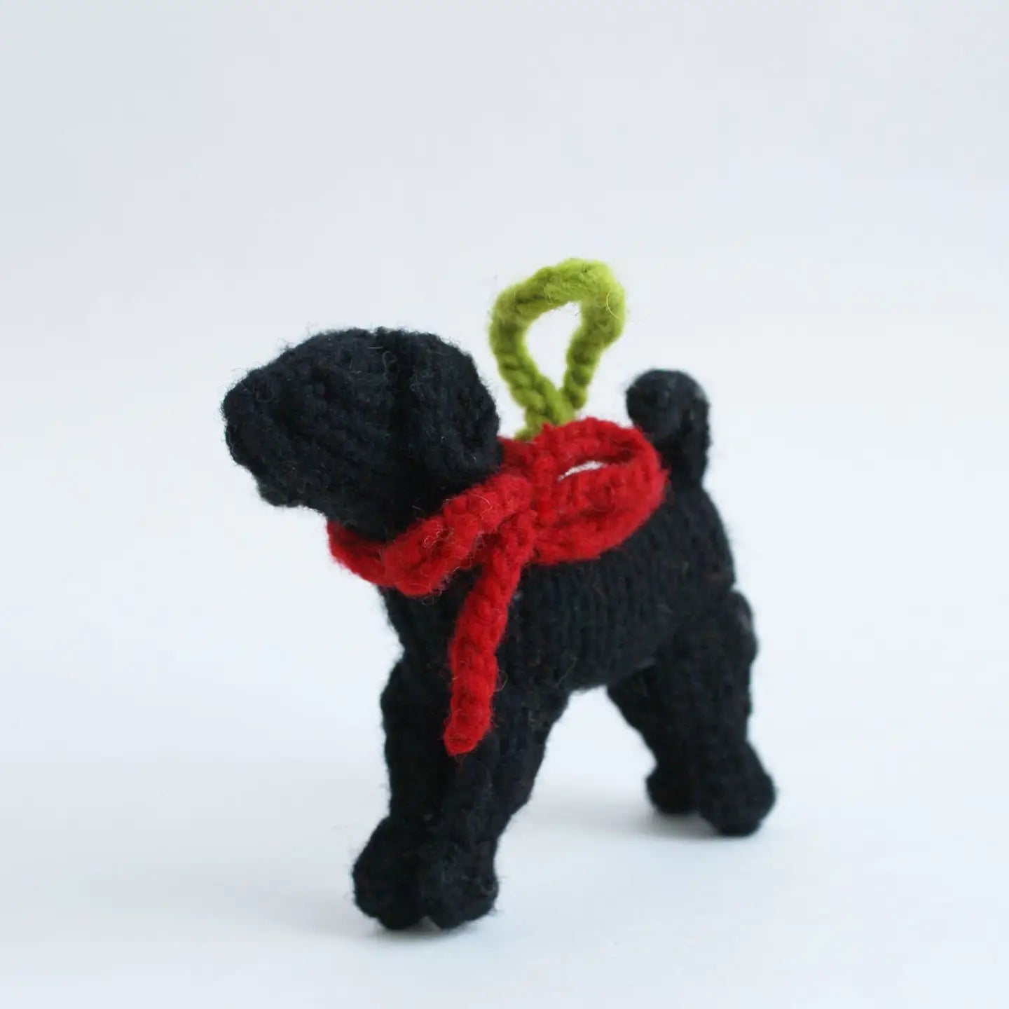 Hand-Knit Dog Ornament: Black Lab