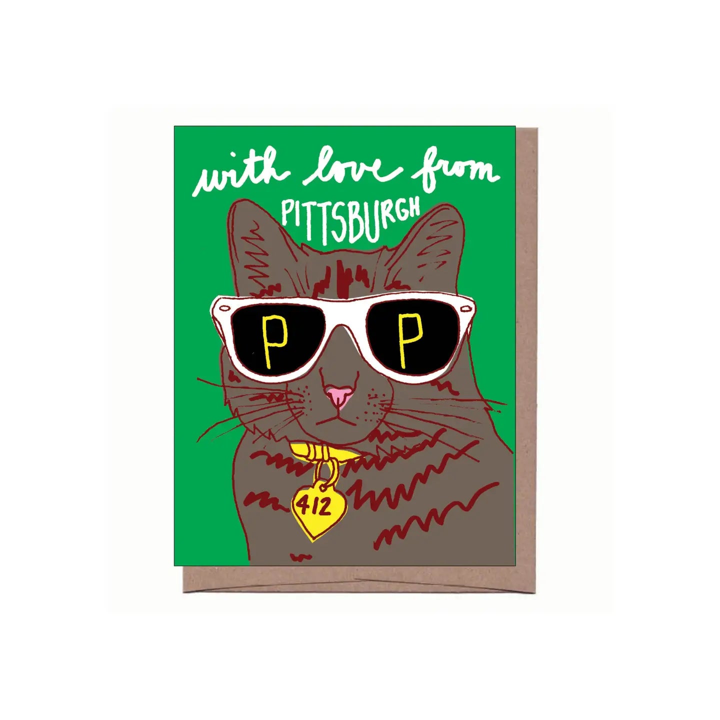 Pittsburgh Cool Cat Greeting Card
