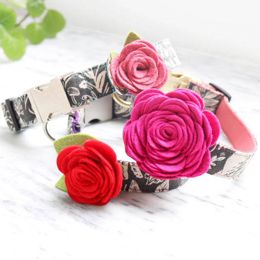 Rose Felted Collar Accessory