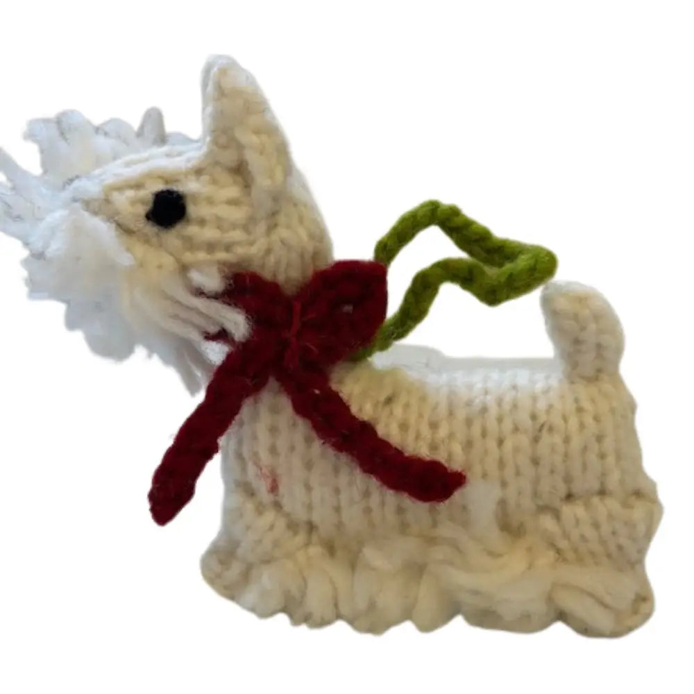 Hand-Knit Dog Ornaments: Westie