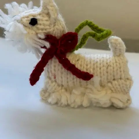 Hand-Knit Dog Ornaments: Westie