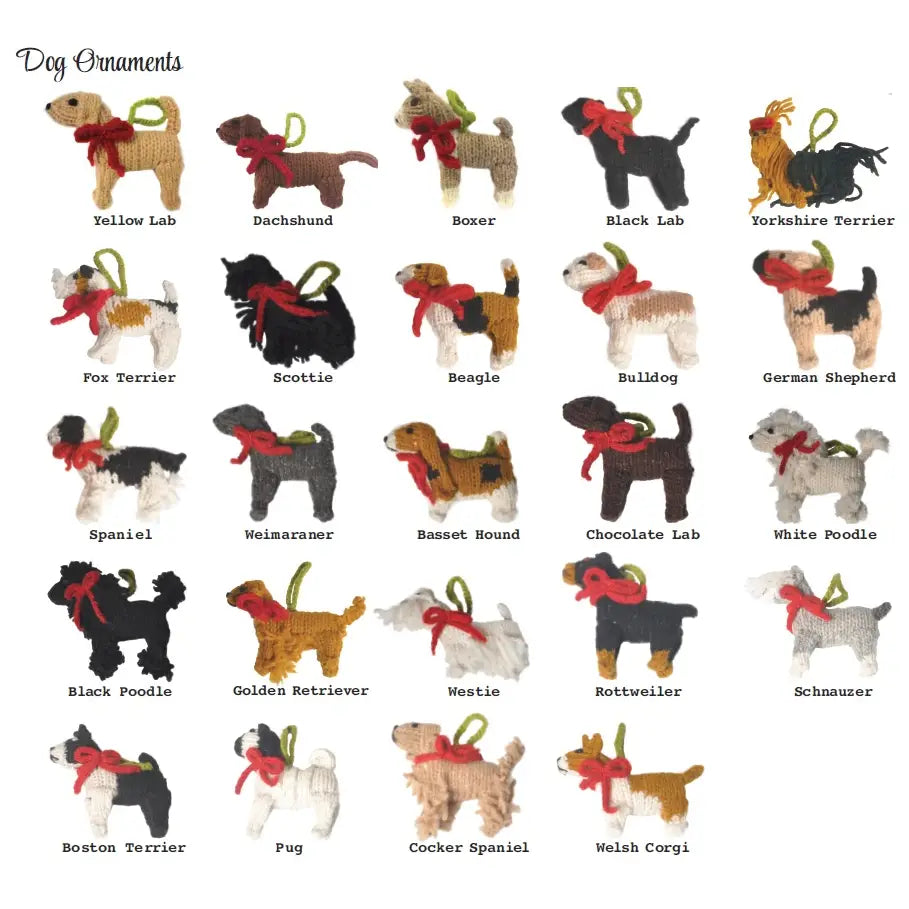 Hand-Knit Dog Ornament: Bull Terrier