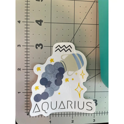 Aquarius Zodiac Yarn Vinyl Sticker