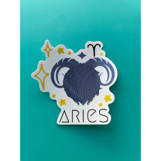 Aries Zodiac Yarn Vinyl Sticker