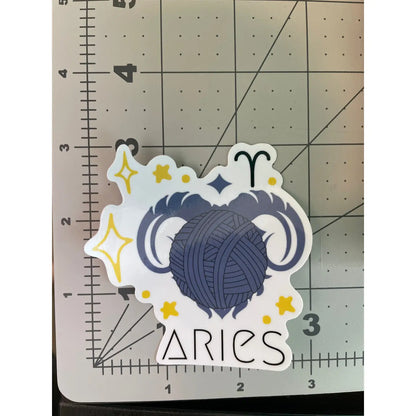 Aries Zodiac Yarn Vinyl Sticker