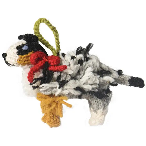 Hand-Knit Dog Ornament: Australian Shepherd