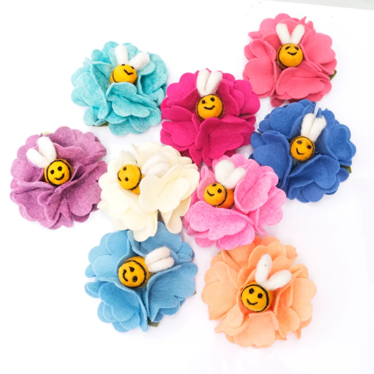Busy Bee Felted Flower Collar Accessory