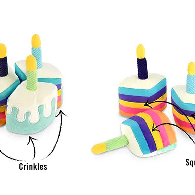 Birthday Cake Plush Dog Toy