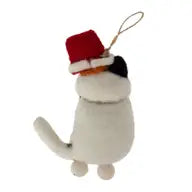 Hand-Felted Calico Cat Ornament