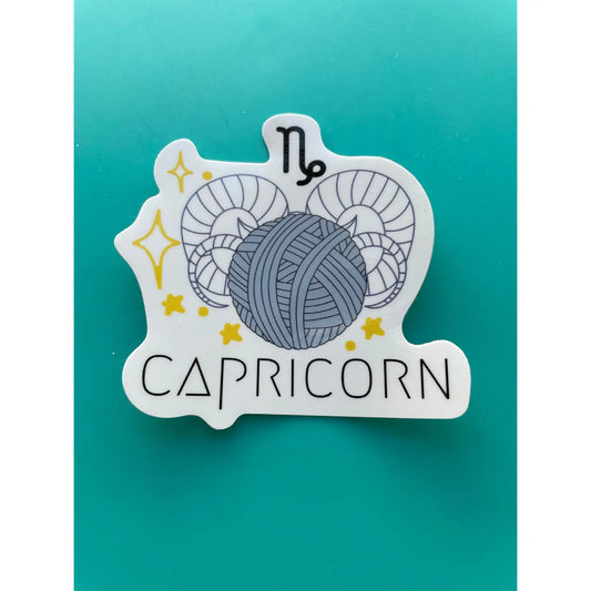 Capricorn Zodiac Yarn Vinyl Sticker