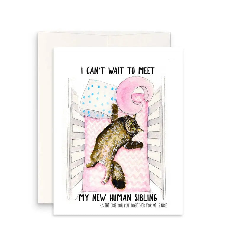 Cat's New Sibling Greeting Card