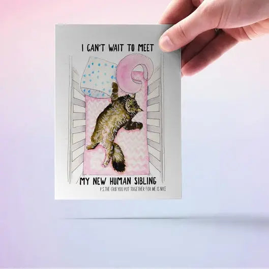 Cat's New Sibling Greeting Card
