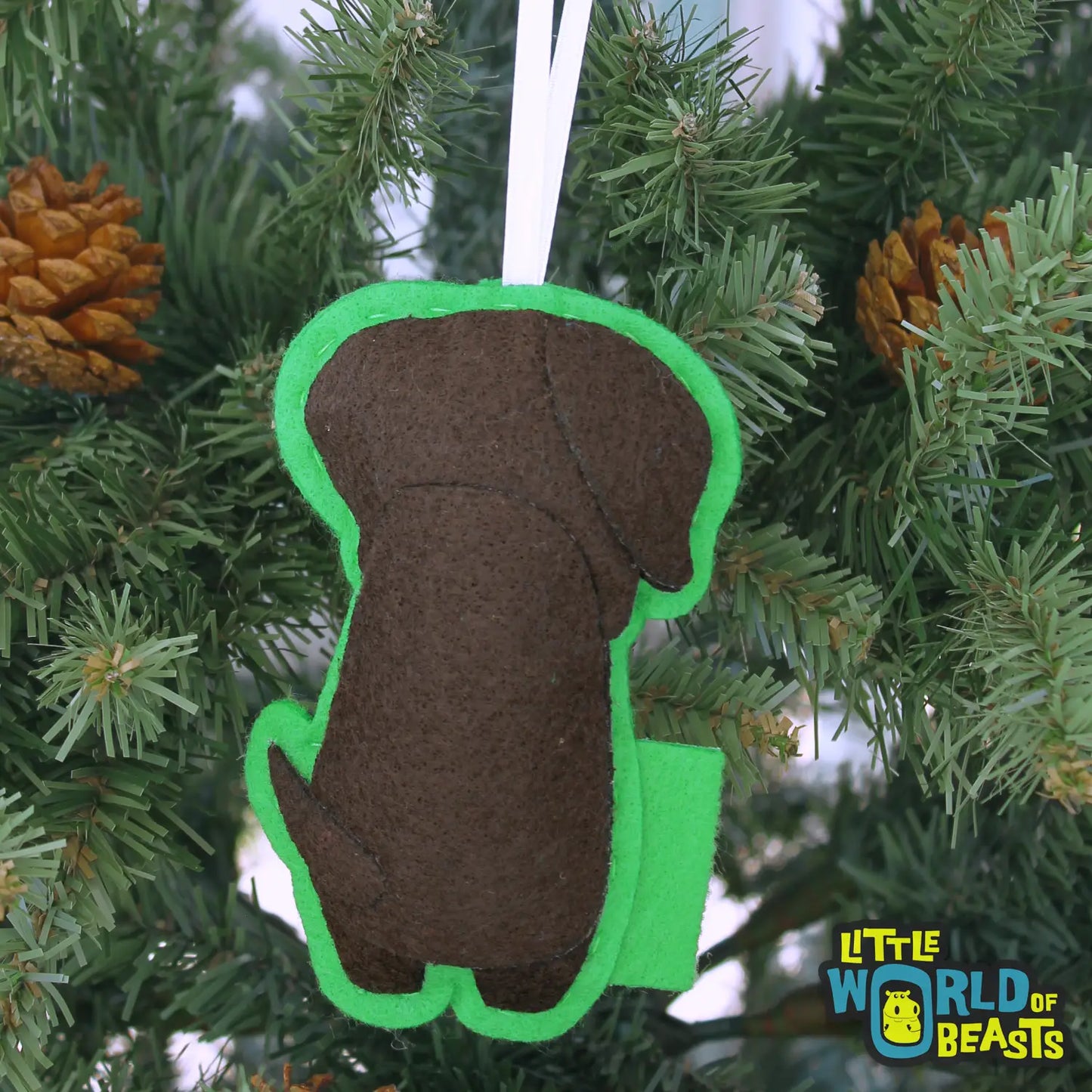 Little World Of Beasts Felted Ornaments: Suzie the Chocolate Lab
