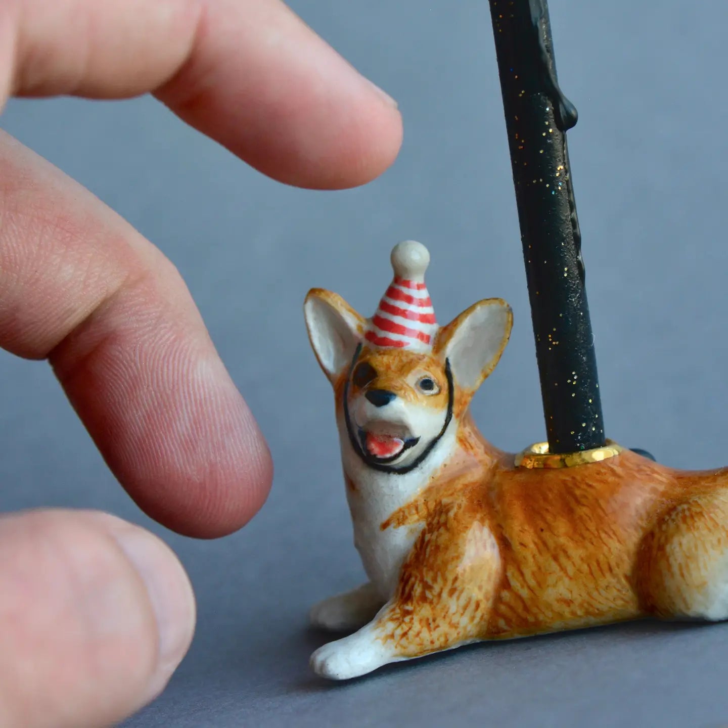 Corgi Porcelain Cake Topper