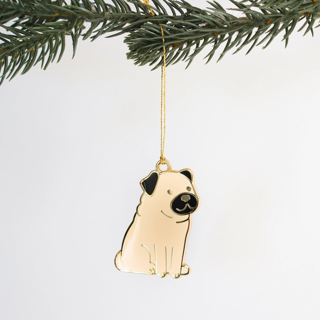 Everyday Olive Pug Enamel Ornament