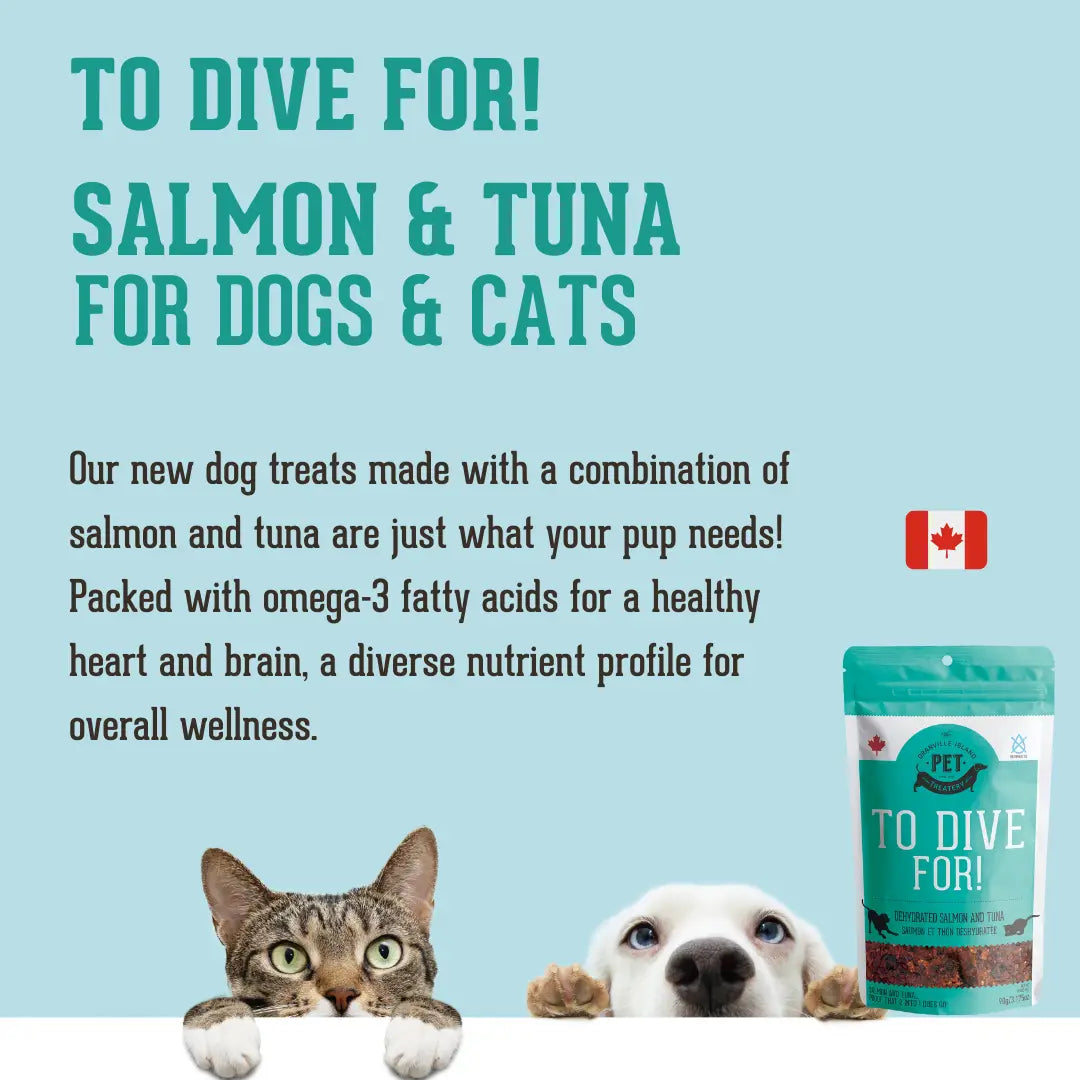To Dive For! Dehydrated Salmon and Tuna Cat and Dog Treats