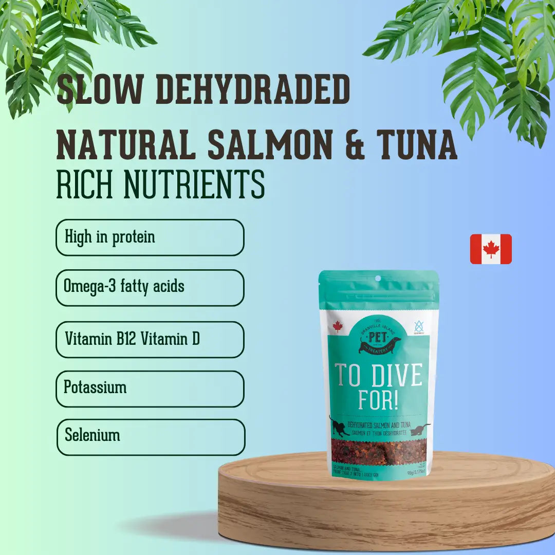 To Dive For! Dehydrated Salmon and Tuna Cat and Dog Treats