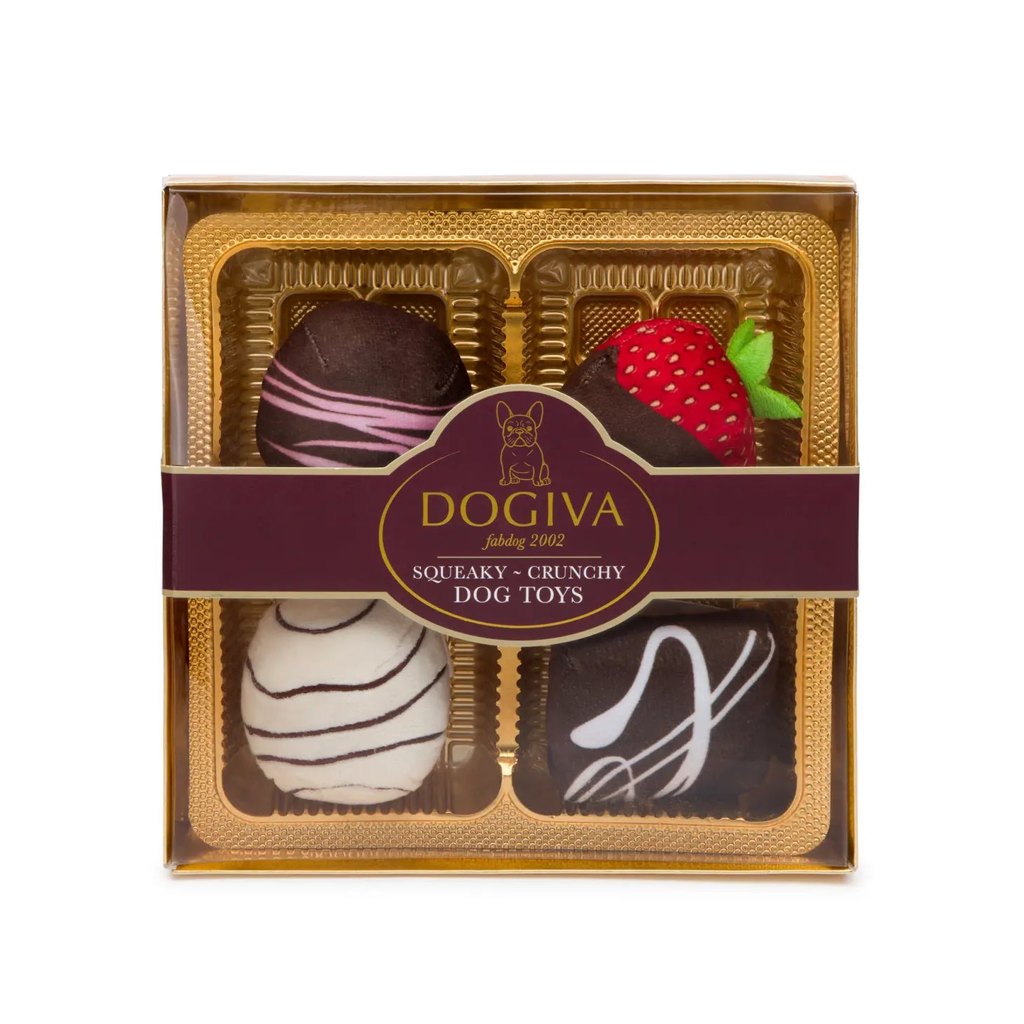 Dogiva Box of Chocolates Plush Dog Toys