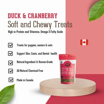 Get the Duck Outta Here! Soft Duck and Cranberry Treats for Cats and Dogs