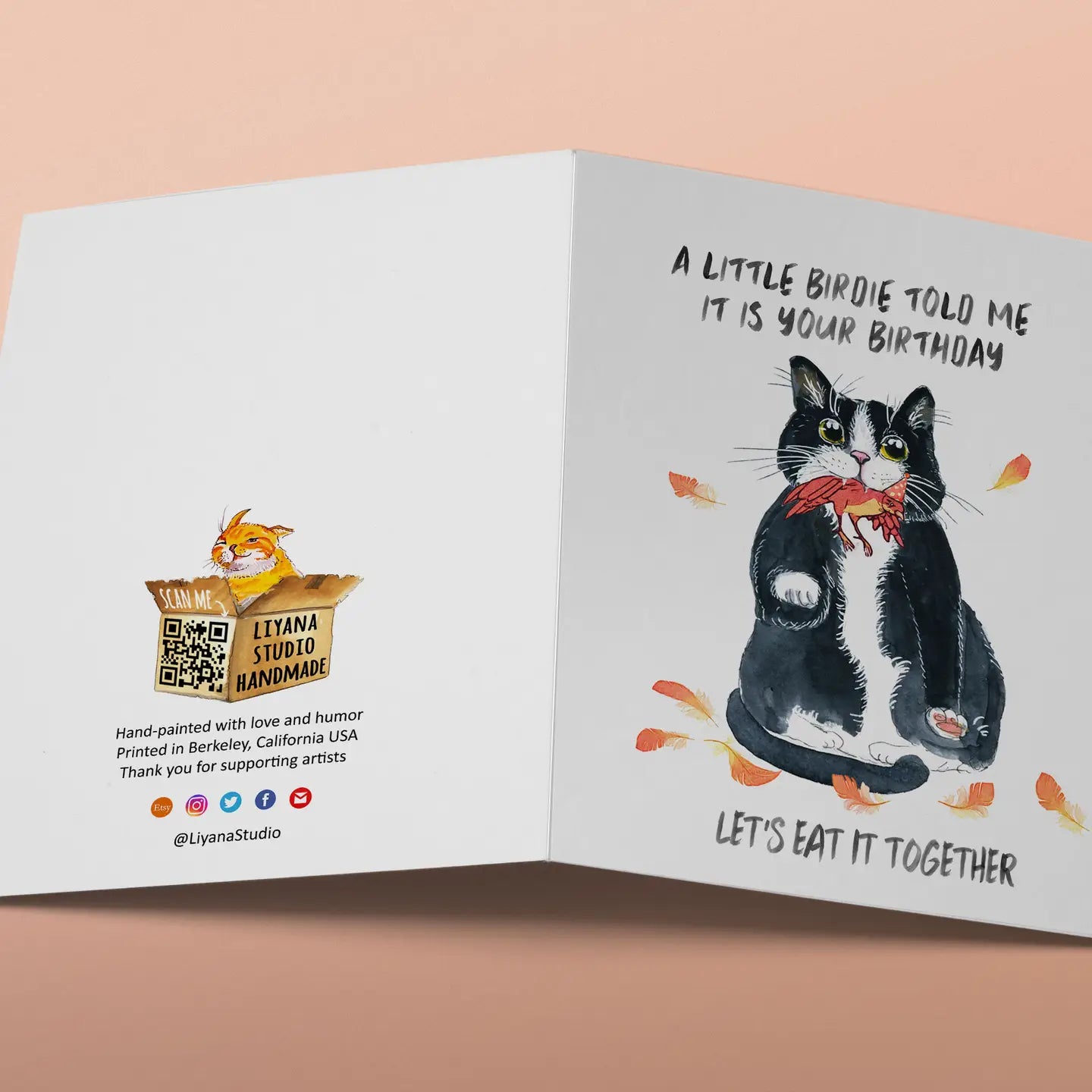 Eat A Bird Birthday Card
