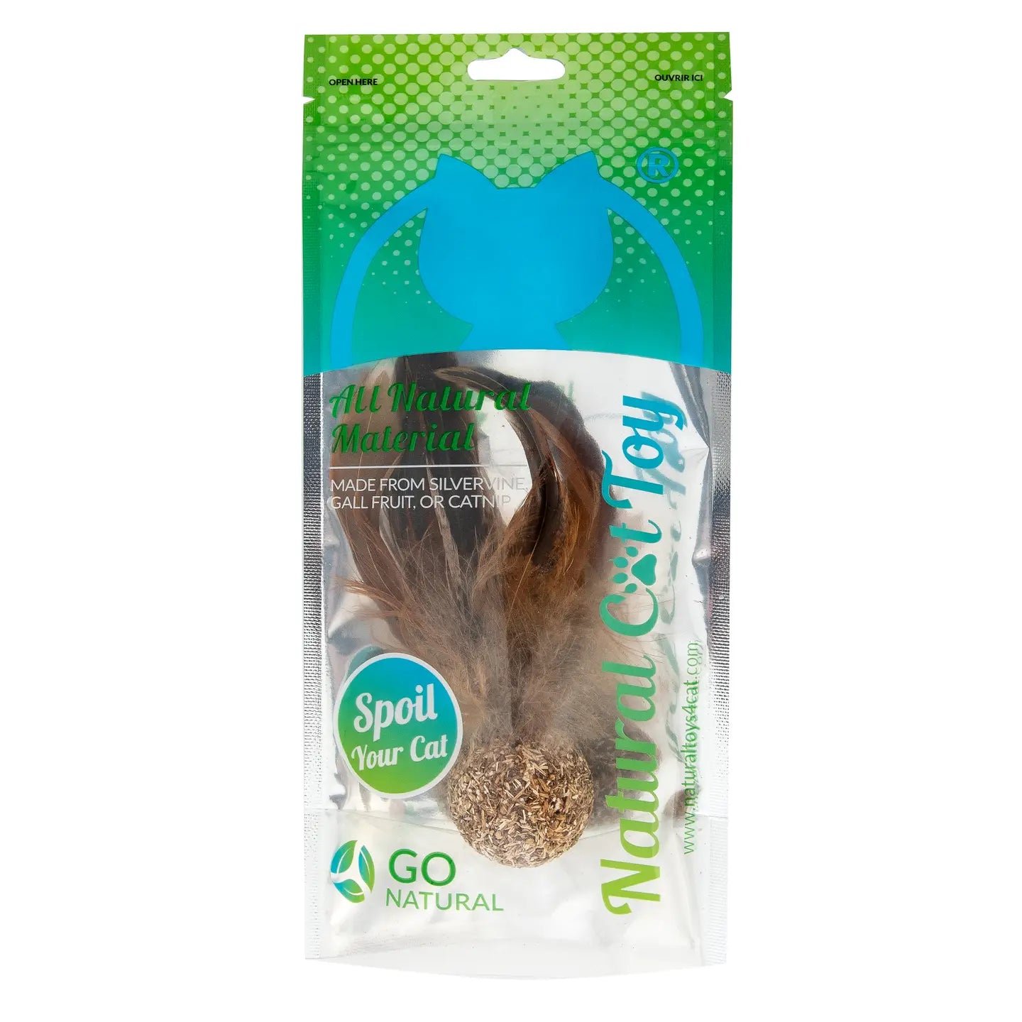 Silvervine Pheasant Feather Ball for Cats