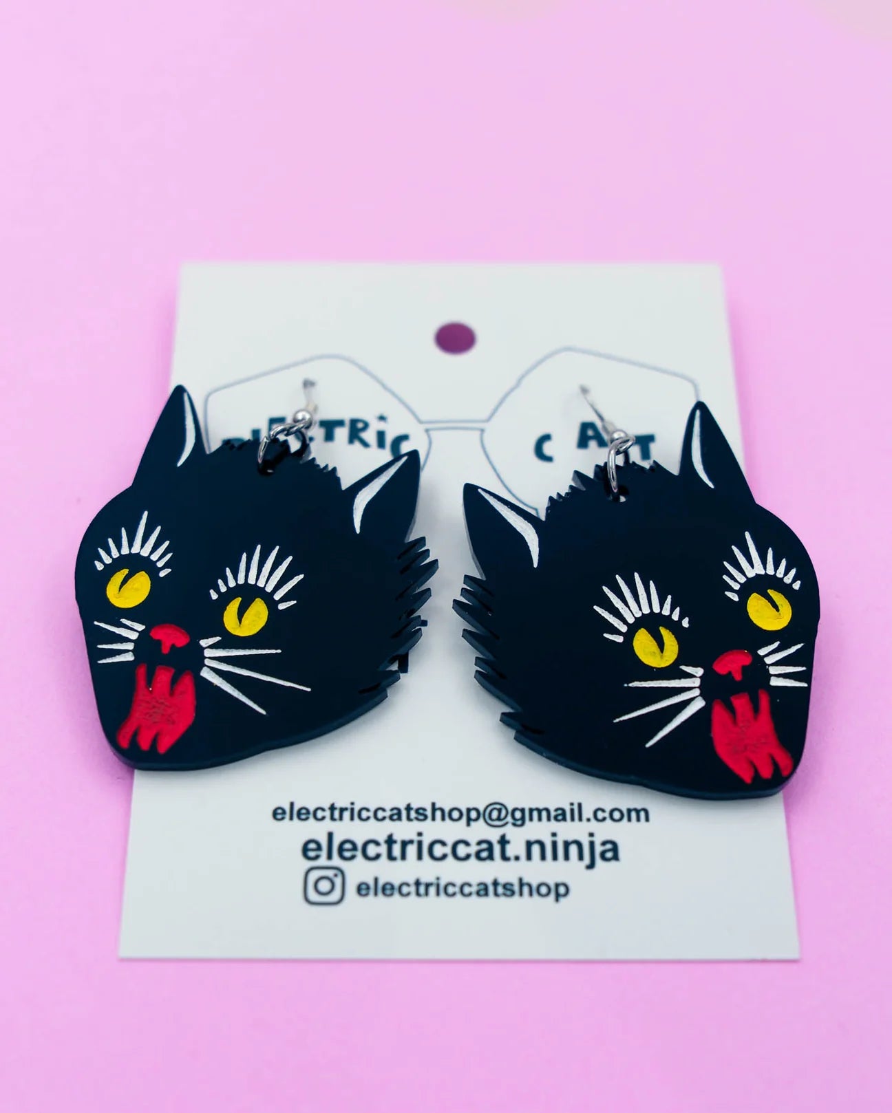 Vintage Feral Cat Earrings