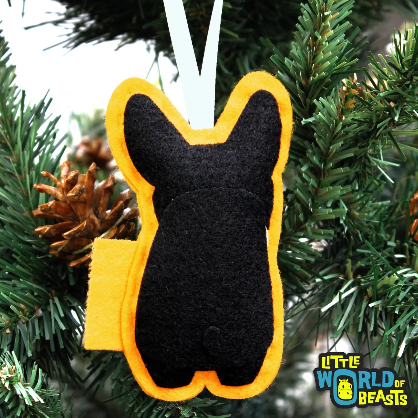 Little World Of Beasts Felted Ornaments: Perry the French Bulldog