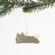 Everday Olive Farting Frenchie Enamel Ornament