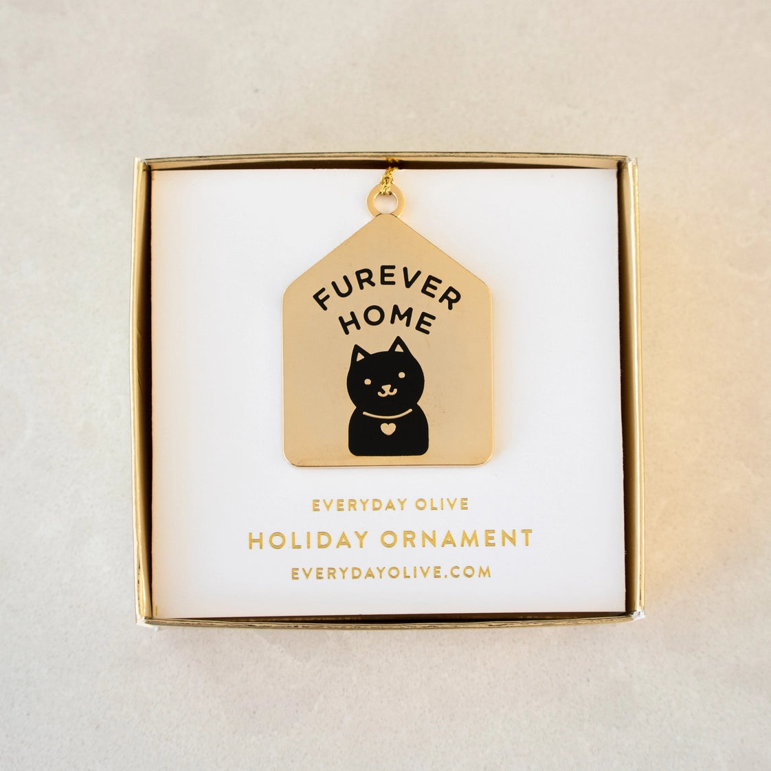 Everyday Olive Furever Home Enamel Cat Ornament