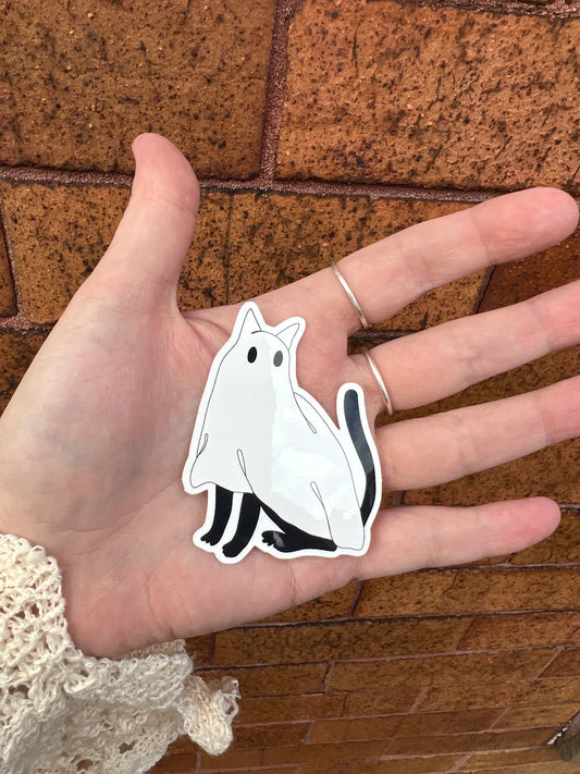 Ghost Cat Vinyl Sticker