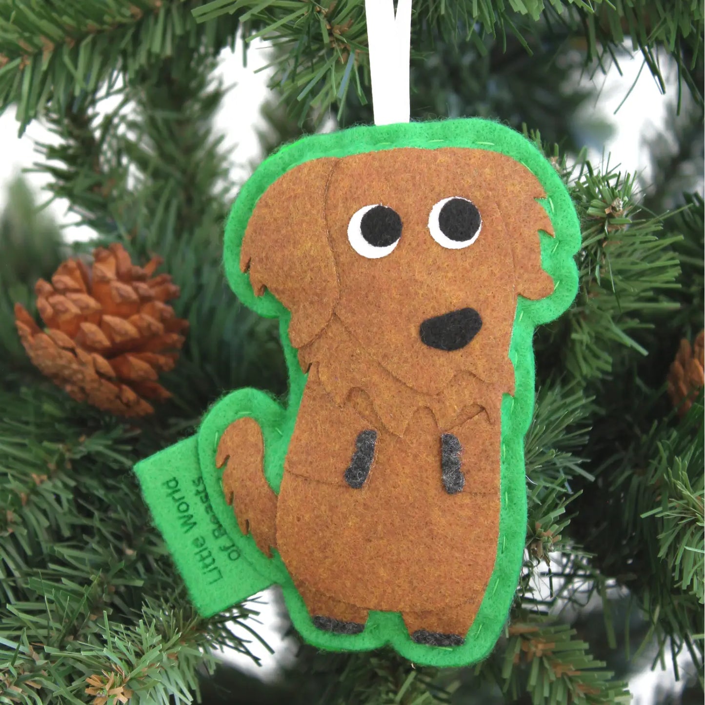 Little World Of Beasts Felted Ornaments: Cinnamon the Golden Retriever
