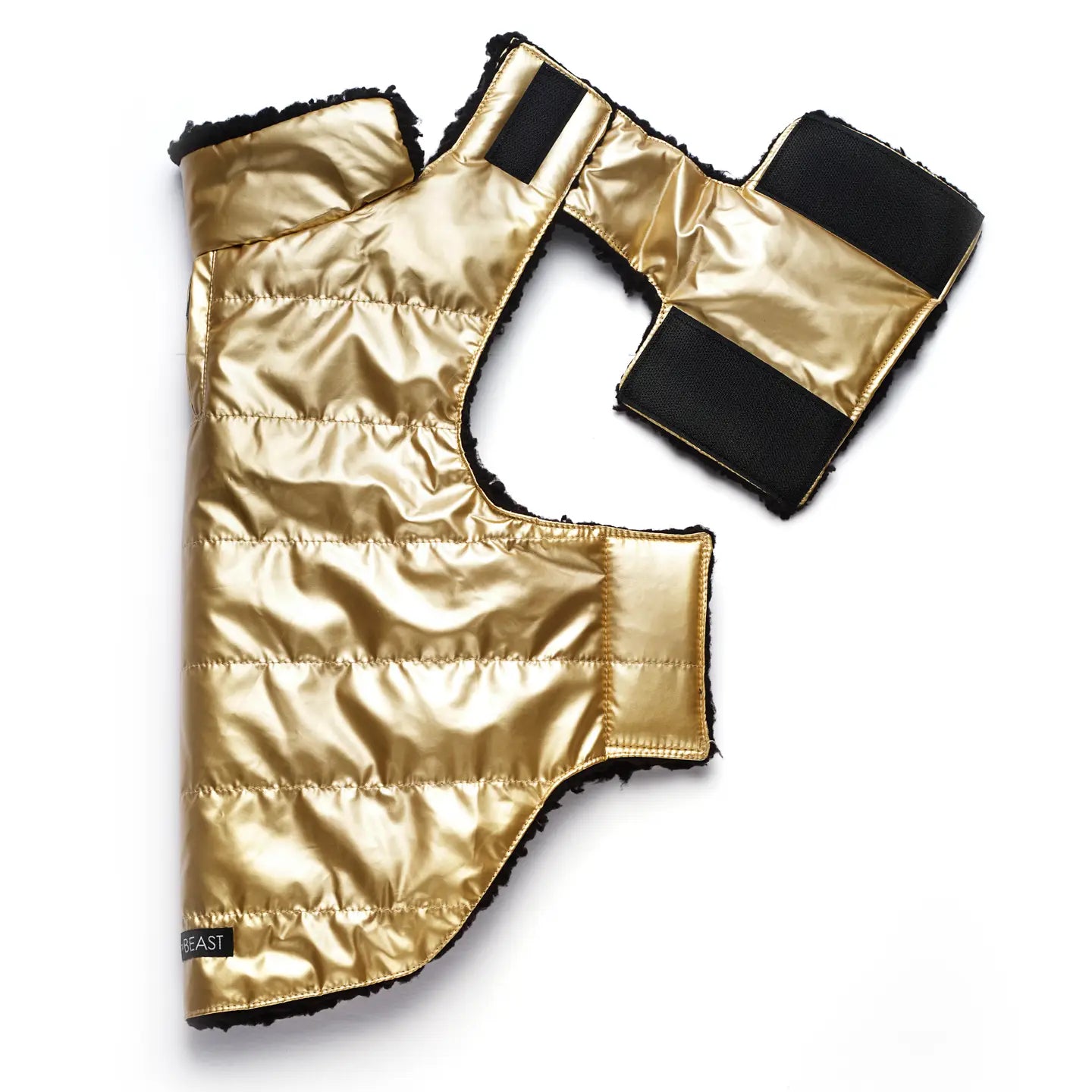 Gold Metallic Sherpa-Lined Pet Puffer Vest